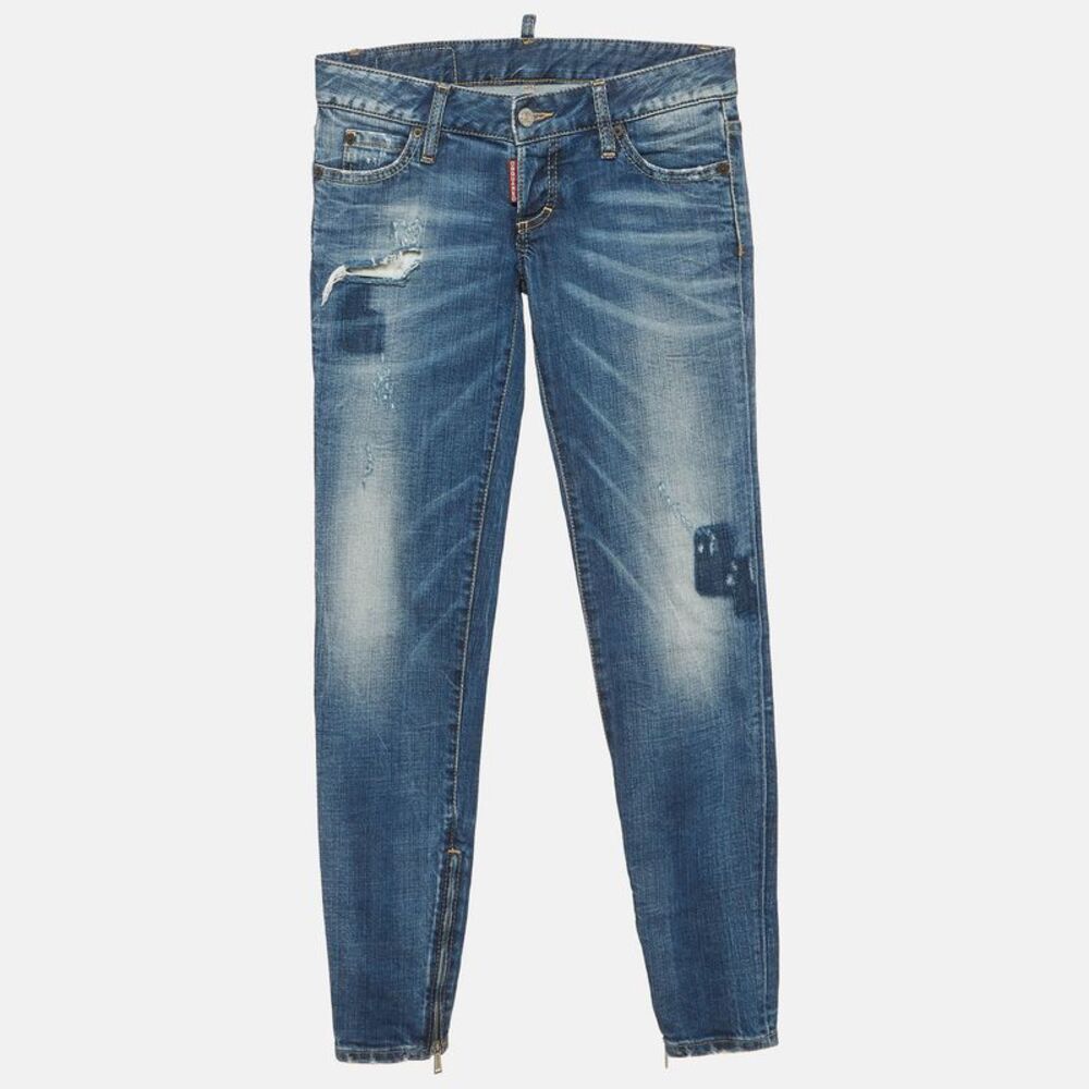 Dsquared2 Blue Distressed Denim Slim Fit Jeans S/waist 29"